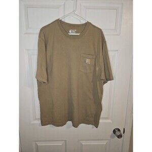 Carhartt T Shirt Mens XL Front Pocket Tee Loose Fit Short Sleeve Tan Brown